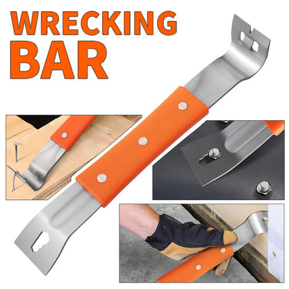 Pry Bar Stainless Steel Nail Puller & Non-Slip Grip