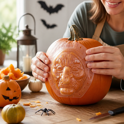Pumpkin Carving Stencil Witch Face Reusable Polycarbonate
