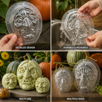 Pumpkin Carving Stencil Witch Face Reusable Polycarbonate