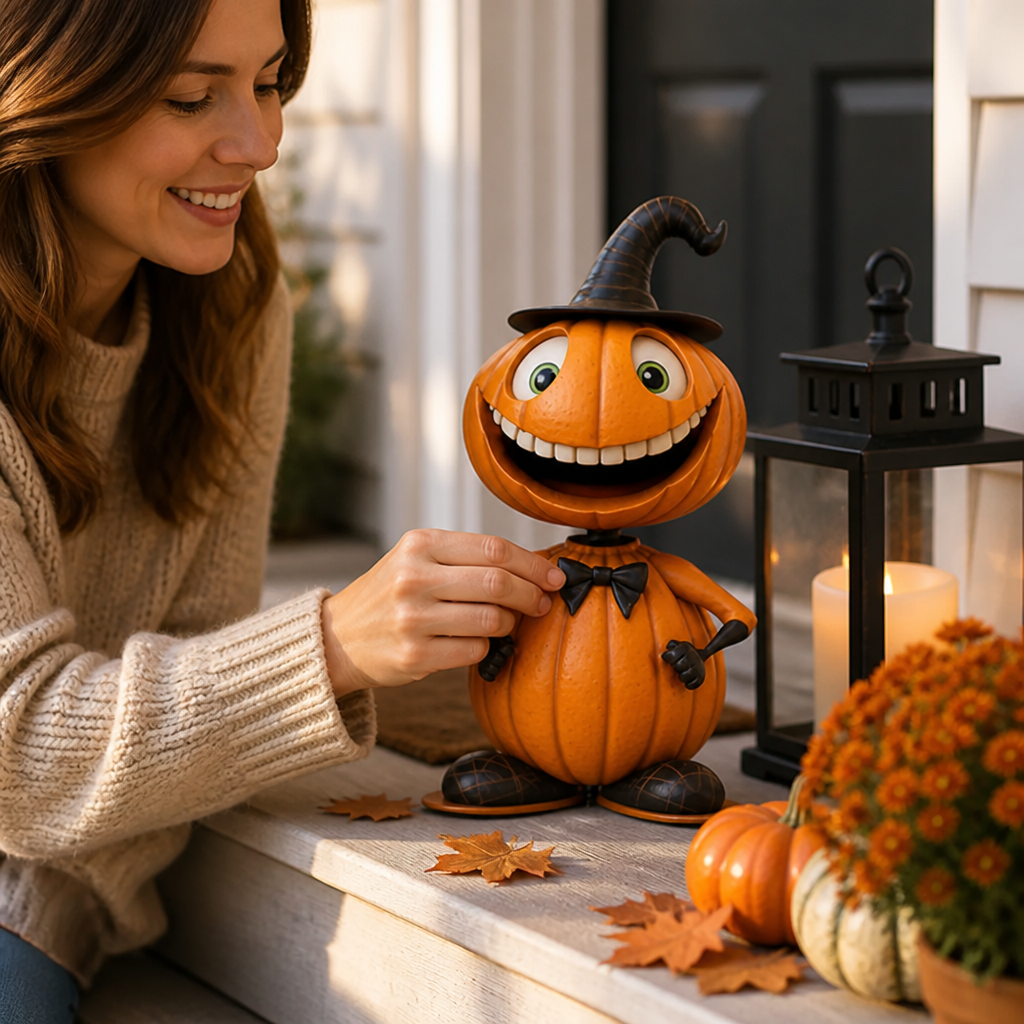 Pumpkin Figurine Weatherproof Resin Expressive Styles