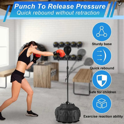 Punching Bag Stand Height-Adjustable Stable Base Ball & Pump