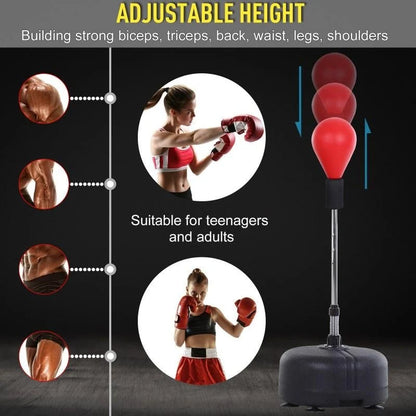 Punching Bag Stand Height-Adjustable Stable Base Ball & Pump