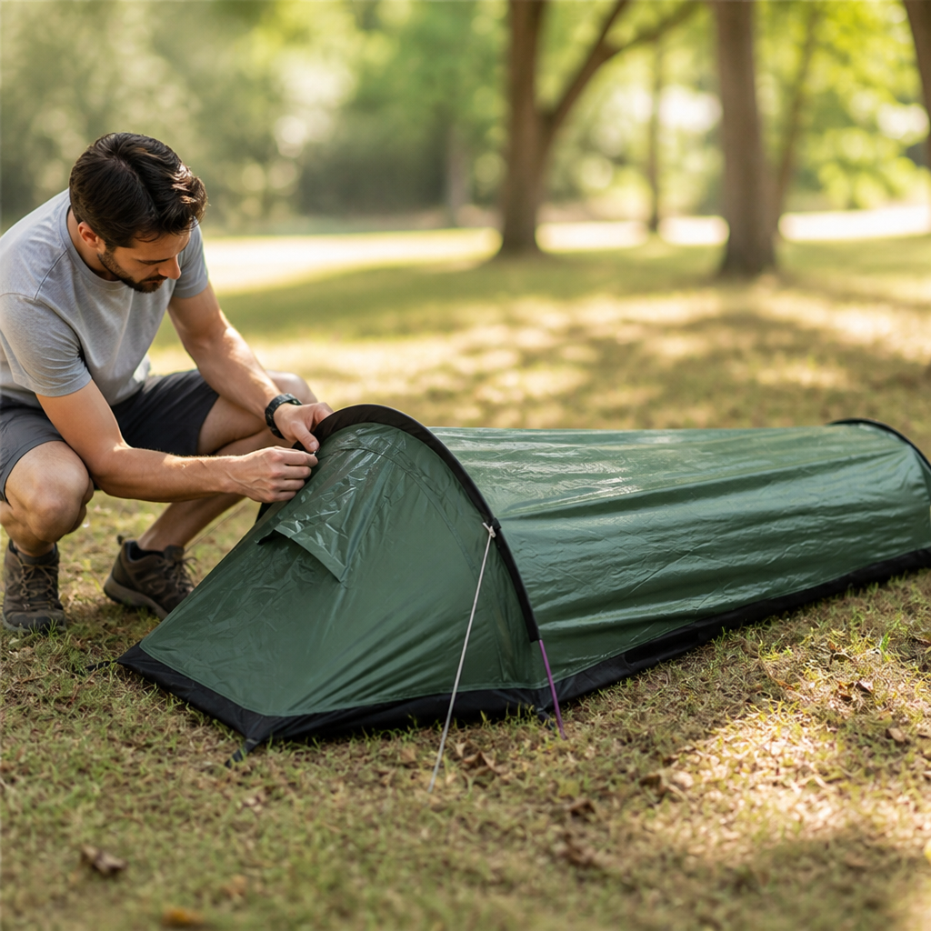 Quick-Setup Shock-Resistant Poles and Waterproof Seams Camping Tent (1-Person)