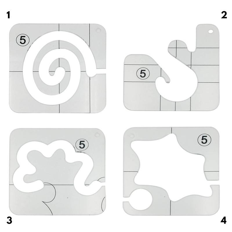 Quilt Template Transparent Acrylic 12 Patterns