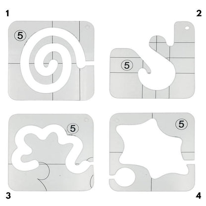 Quilt Template Transparent Acrylic 12 Patterns