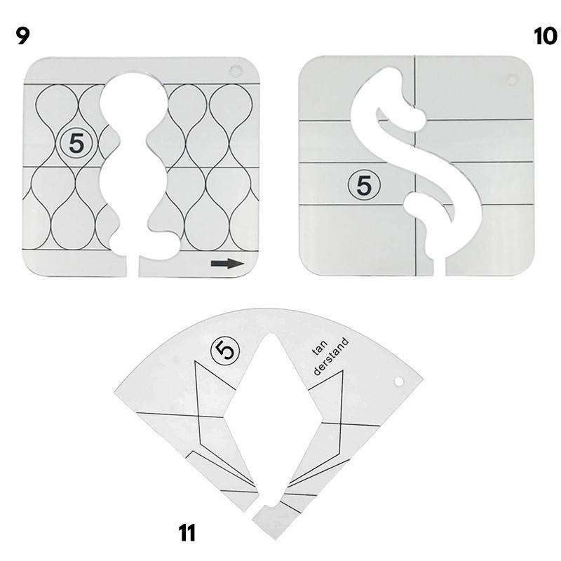 Quilt Template Transparent Acrylic 12 Patterns