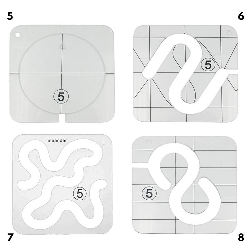 Quilt Template Transparent Acrylic 12 Patterns