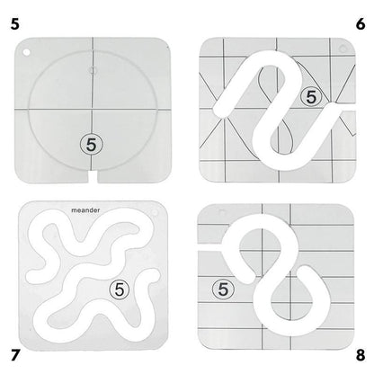 Quilt Template Transparent Acrylic 12 Patterns