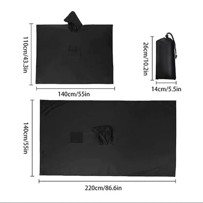 Rain Poncho 3-in-1 Waterproof & Windproof Ripstop Nylon