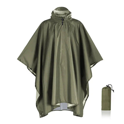 Rain Poncho 3-in-1 Waterproof & Windproof Ripstop Nylon