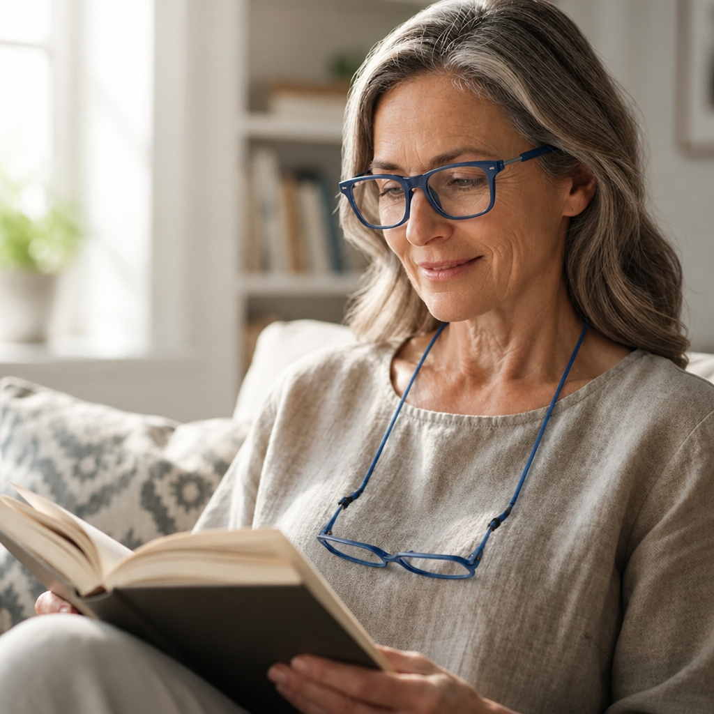 Reading Glasses Magnetic Neck Strap Blue Light Filter Lightweight
