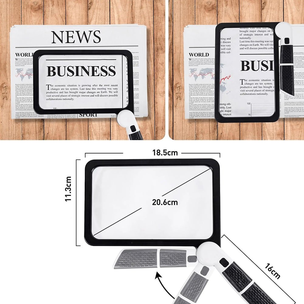 Reading Magnifier 5x Magnification Foldable & Dimmable LED