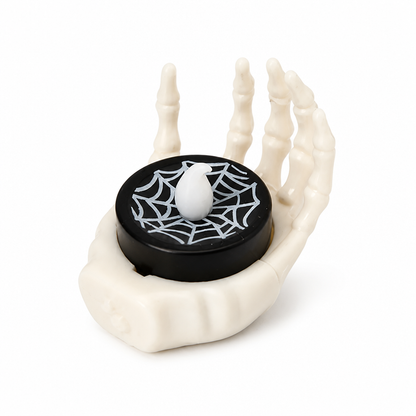 Realistic Skeletal Hand & Battery-Powered LED Candle Holder