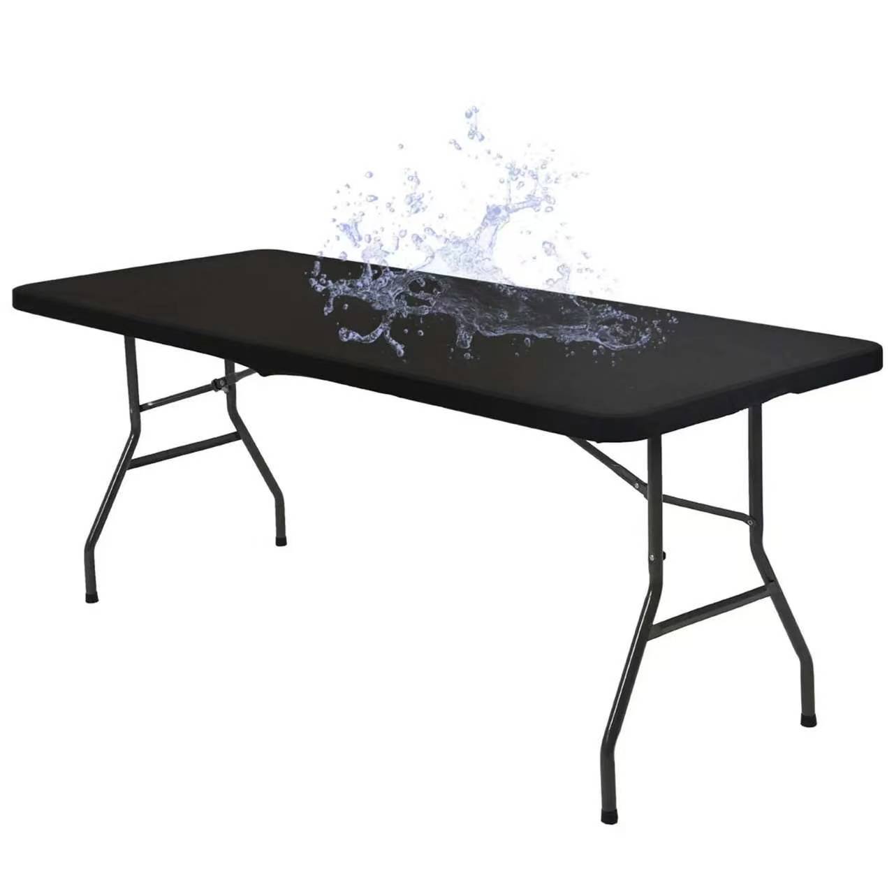 Rectangular Table Cover Stretch Polyester Water-Repellent & Wind-Resistant