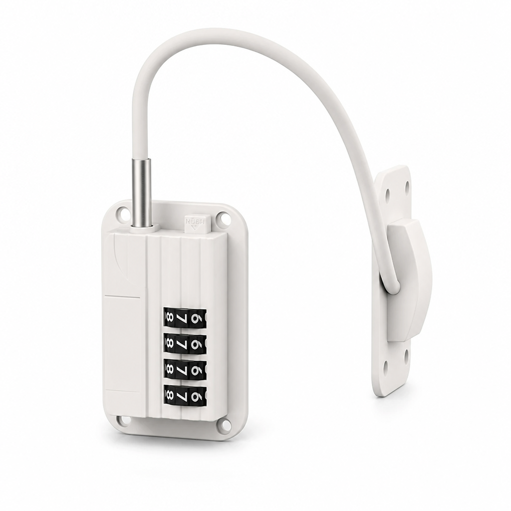 Refrigerator Lock Keyless Password Adjustable Strap & Adhesive Mount