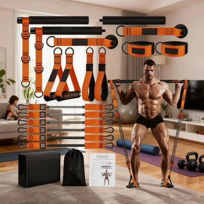 Resistance Band Set 35–269 Lbs Natural Latex Modular Rod