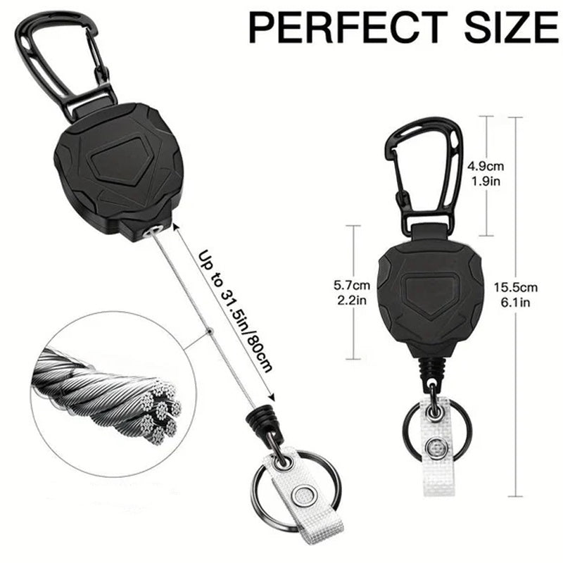 Retractable Badge Reel 31.5 Inch Cord & 360° Swivel
