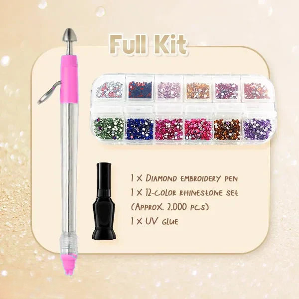 Rhinestone Applicator Kit Holds 70 Stones No Glue