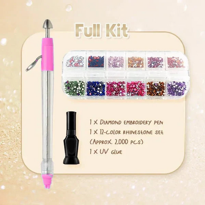 Rhinestone Applicator Kit Holds 70 Stones No Glue