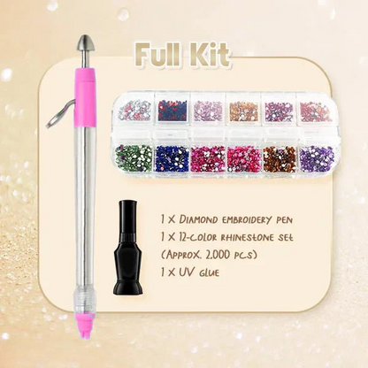 Rhinestone Applicator Kit Holds 70 Stones No Glue
