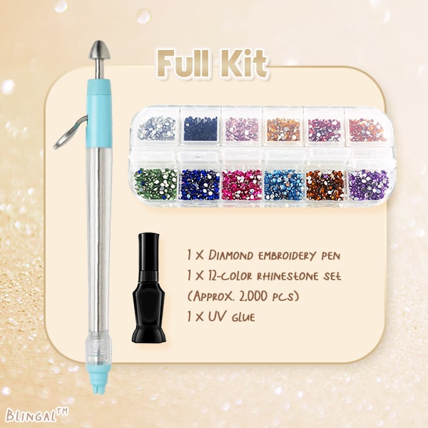 Rhinestone Applicator Kit Holds 70 Stones No Glue