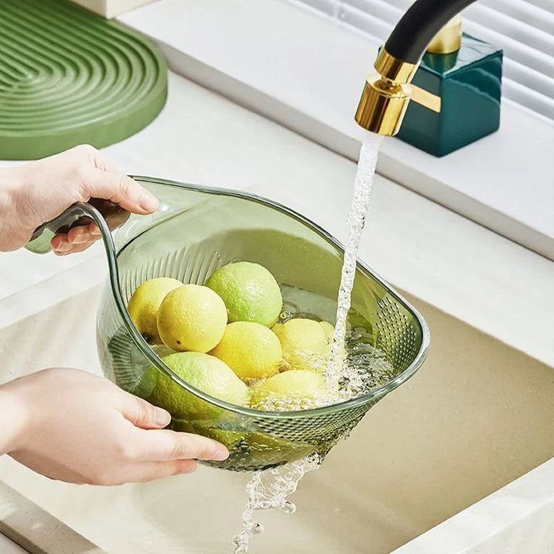 Rice Washing Bowl 2-in-1 Fine Mesh Strainer