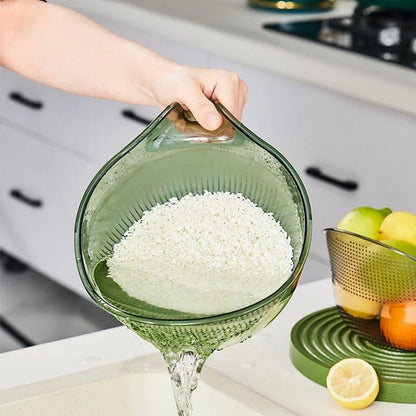 Rice Washing Bowl 2-in-1 Fine Mesh Strainer