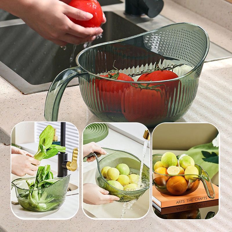Rice Washing Bowl 2-in-1 Fine Mesh Strainer