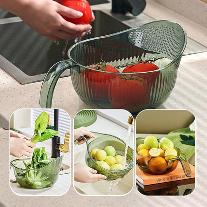 Rice Washing Bowl 2-in-1 Fine Mesh Strainer