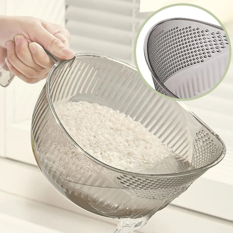 Rice Washing Bowl 2-in-1 Fine Mesh Strainer