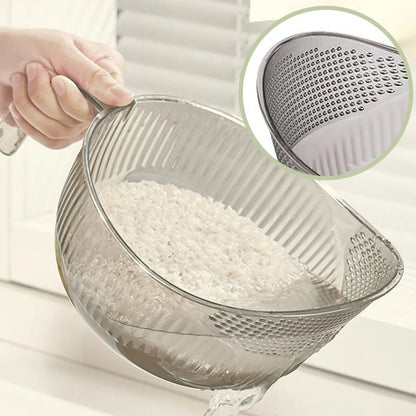 Rice Washing Bowl 2-in-1 Fine Mesh Strainer