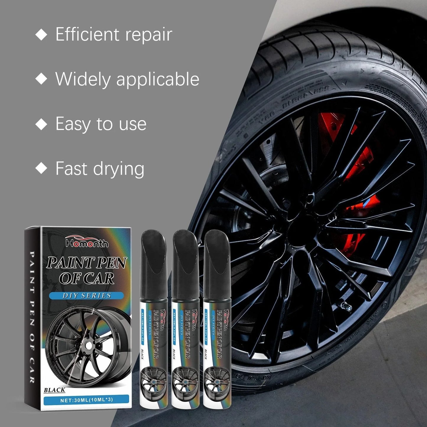 Rim Touch-Up Pen Fine Tip Water & Rust-Resistant