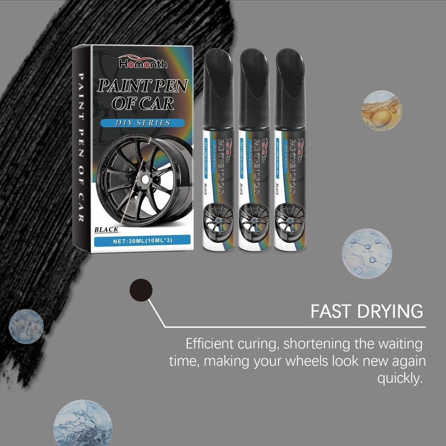 Rim Touch-Up Pen Fine Tip Water & Rust-Resistant