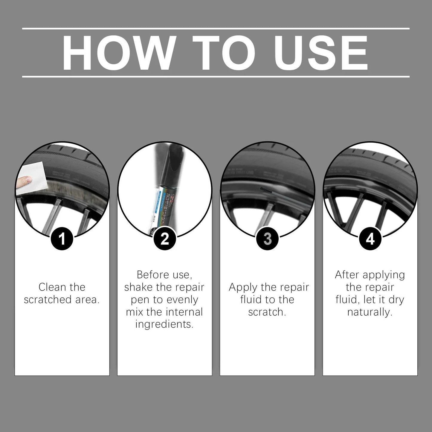 Rim Touch-Up Pen Fine Tip Water & Rust-Resistant