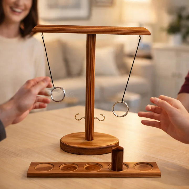 Ring Toss Game Solid Wood Tool-Free Setup
