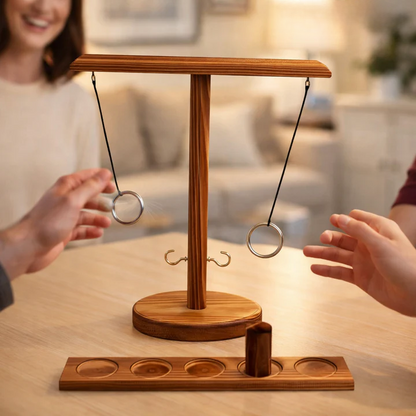 Ring Toss Game Solid Wood Tool-Free Setup
