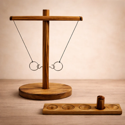 Ring Toss Game Solid Wood Tool-Free Setup