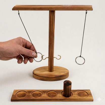 Ring Toss Game Solid Wood Tool-Free Setup