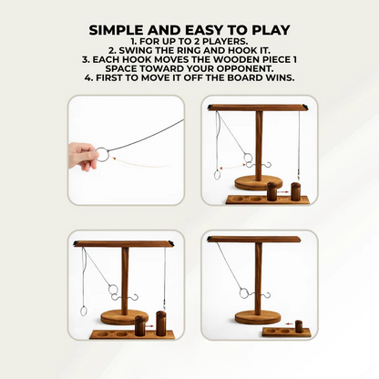 Ring Toss Game Solid Wood Tool-Free Setup