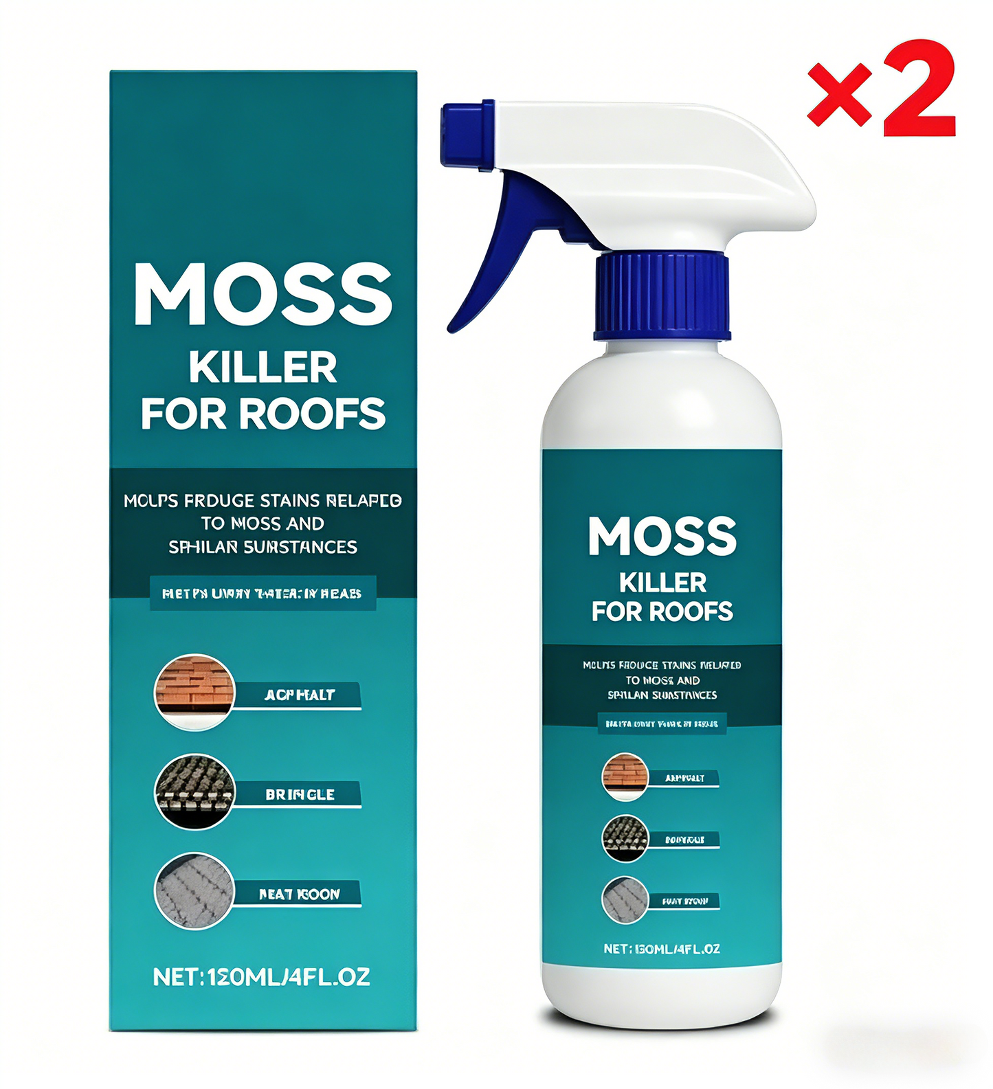 Roof Cleaner Spray Moss & Algae Remover 120 ml