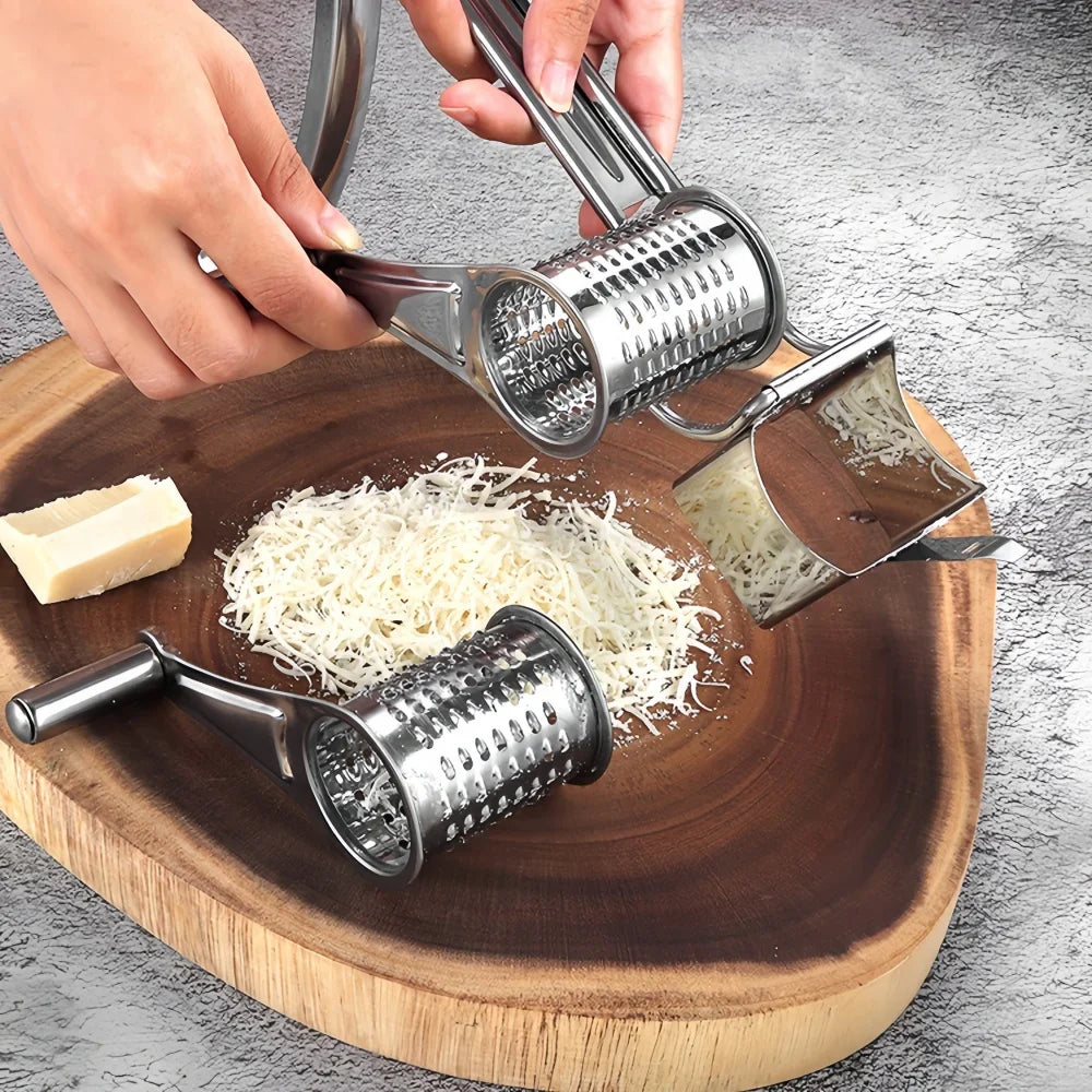 Rotary Cheese Grater Stainless Steel Hand-Cranked Compact