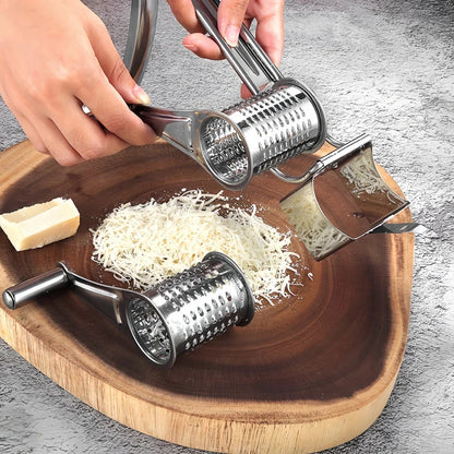 Rotary Cheese Grater Stainless Steel Hand-Cranked Compact
