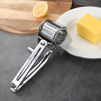 Rotary Cheese Grater Stainless Steel Hand-Cranked Compact