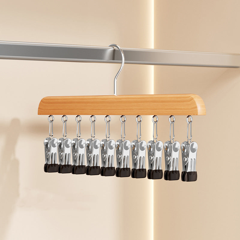 Rotating Hanger Solid Wood 360 Degree Non-Slip Clips
