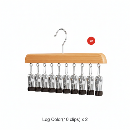 Rotating Hanger Solid Wood 360 Degree Non-Slip Clips