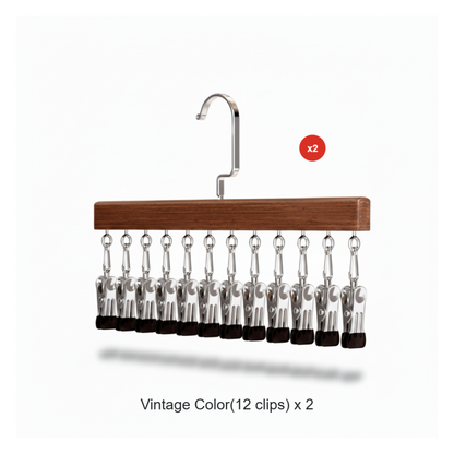 Rotating Hanger Solid Wood 360 Degree Non-Slip Clips