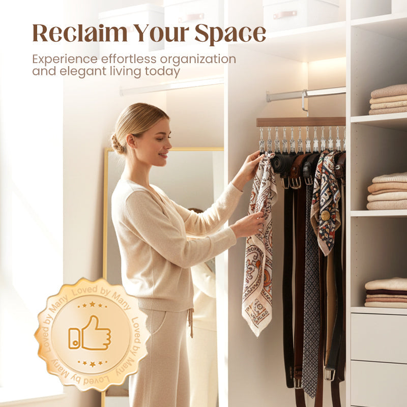 Rotating Hanger Solid Wood 360 Degree Non-Slip Clips