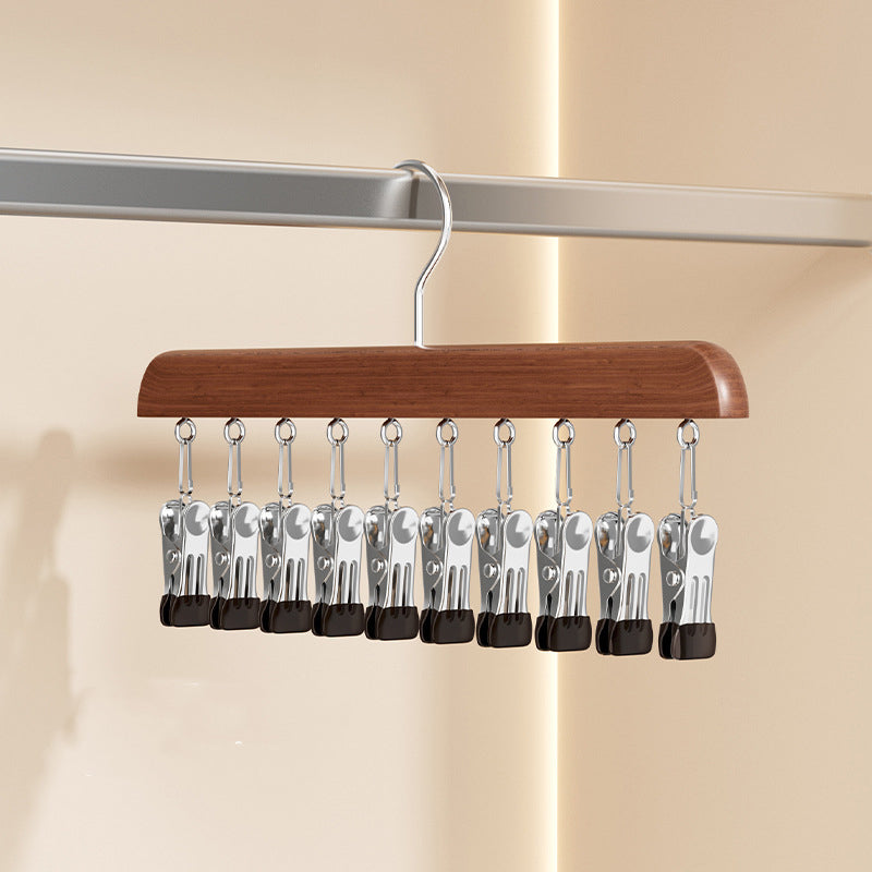 Rotating Hanger Solid Wood 360 Degree Non-Slip Clips