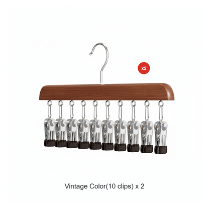 Rotating Hanger Solid Wood 360 Degree Non-Slip Clips