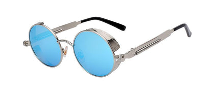 Round Sunglasses Steampunk Metal Side Shields UV400